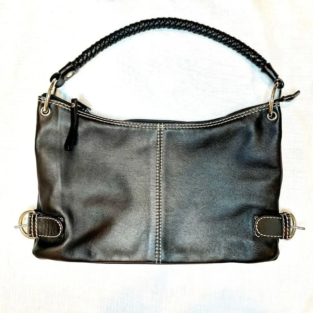 Boots 'N Bags Black Leather Hobo Purse